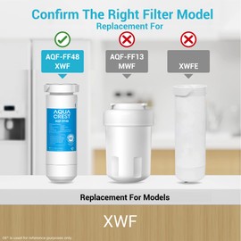 AQUA CREST XWF Refrigerator Water Filter, Replacement for GE® XWF water filter, NSF Certified, 1 Filter