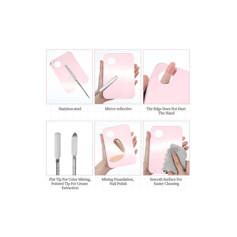 Korean Makeup Spatula Palette Set, Compact Lightweight Accessory for Travel