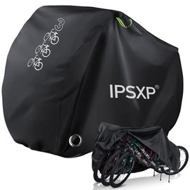 IPSXP Bicycle Cover Waterproof Bicycle Protective Cover Bicycle Carrier for 3 Bicycles Waterproof Breathable Rain Cover Protective Cover 208 x 112 x 110 cm - Black