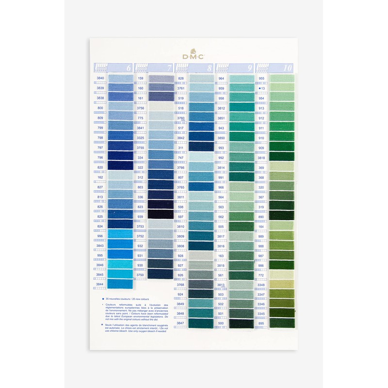 DMC Embroidery Thread Color Swatch Book with Real Swatch W100B