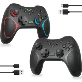 Playnex Wireless Switch Controller 2 PACK for Switch/Switch Lite/OLED/Switch 2/PC Gamepad with Hall Effect Joystick, Back Buttons, Motion Control, Turbo, RGB Lights, Dual Vibration, Wake-Up, Ergonomic Design