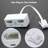 Casoter Double Telephone Socket Adapter, 1 BT Plug to Two
