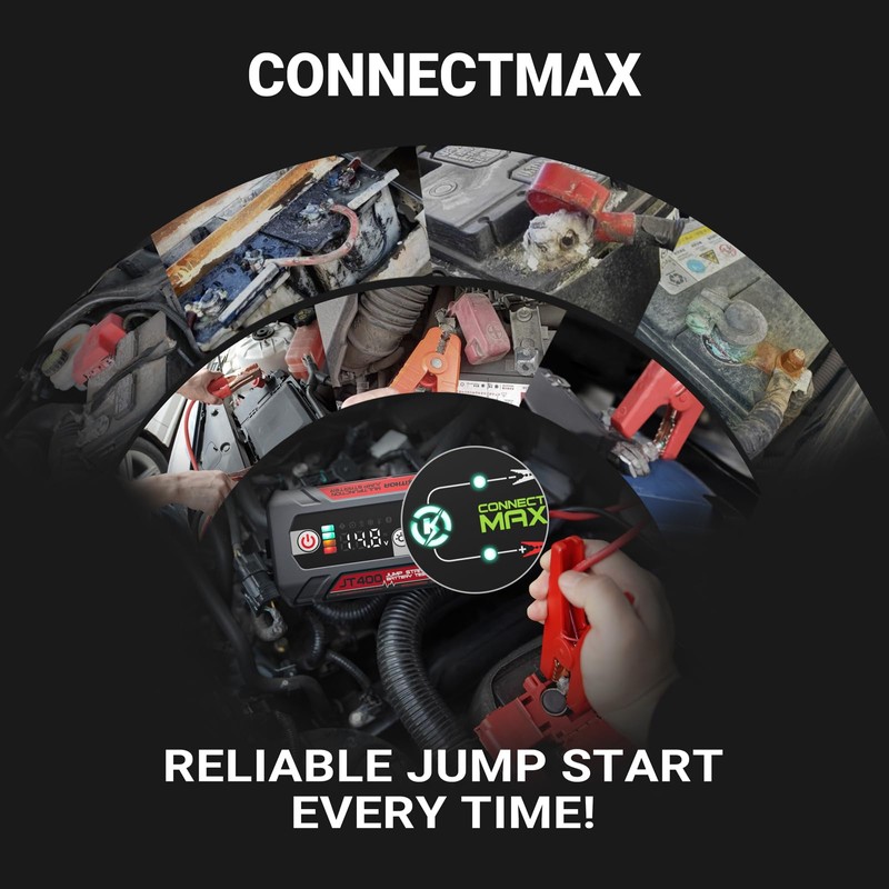 LOKITHOR JT400 Jump Starter and Battery Tester, 2500A 12V Car
