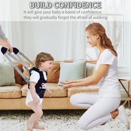 Huifen Baby Walking Harness, Handheld Kids Walker Helper with Detachable Crotch Adjustable Walker Harness Assistant Belt Baby Learning Walk Toddler Infant Walker 9-24 Months (Navy Blue)