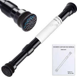 Strong Small Tension Rods 16 to 28 Inch Diameter 22 MM 1Pcs 1inch Shower Curtain Rod Black, Anti-slip for Windows,Bathroomcolor: 28" to 48"