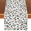 Musical Notes Table Runner Black and White Musical Notes Tablecloth