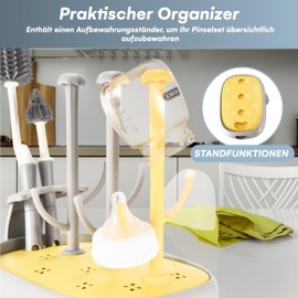 Easy Gleam Flaschenbürste lang - ideal zum Reinigen von Flaschen, Gläsern und Krügen - Flaschenreinigungsbürste - aus hochwertigem Material, langlebig, entfernt mühelos Schmutz - 28 cm - Gelb