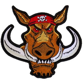 Ivamis Wild Hog Biker Patch with big Tusks - 4.5x4 inch - P3757