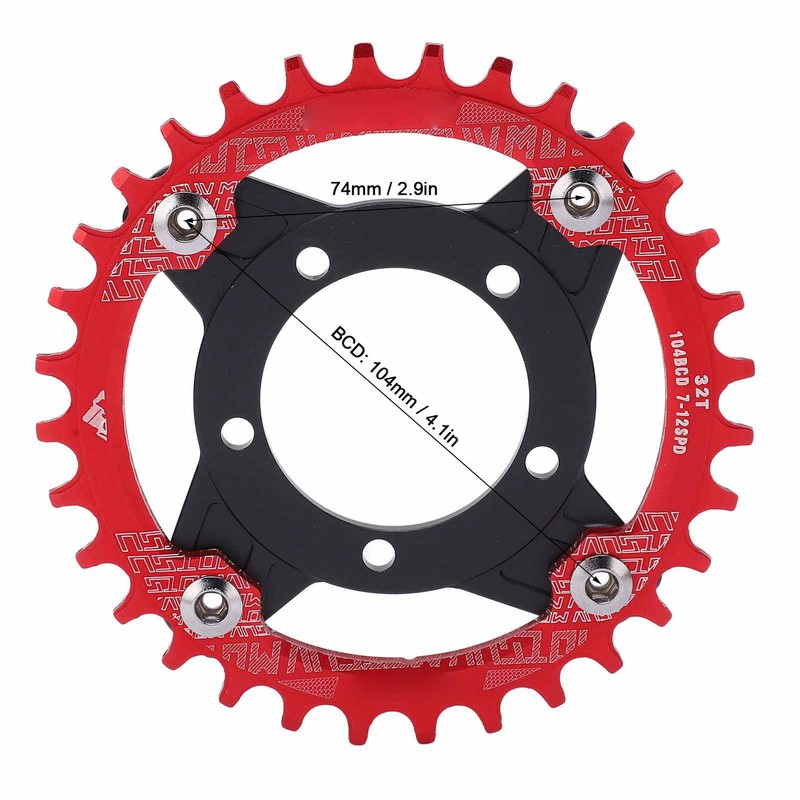 104 BCD 32T Chainring 104BCD Sprocket Adapter 32T Positive Negative