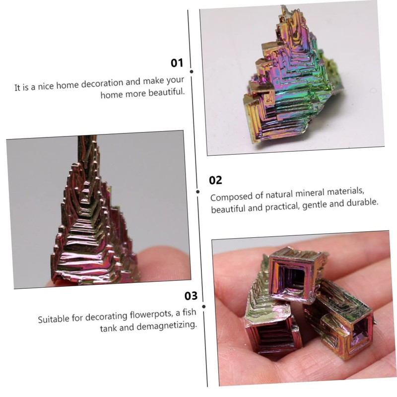 ULTECHNOVO 2pcs Natural Metal Crystal Block Educational Mineral for Classroom