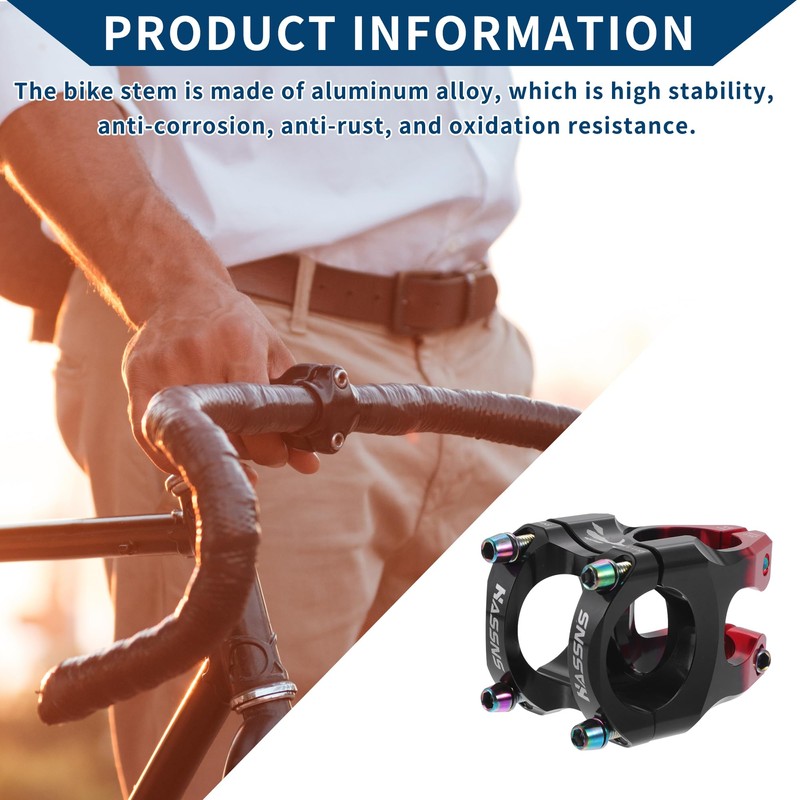 Hihaha Bike Stem/Short Handlebar Adjustable Stem/for Bike/ 1Pcs Red Black