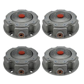 Torque 4 PCS 3434249 Aluminum Hub Caps for Steer Axle with Extra 1 Quart Hub Oil (Replaces Stemco 343-4249, SKF 1613, 1703, 1753)