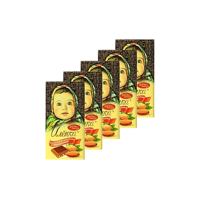 Famous Russian Chocolate Bar "Alenka" with Almond by Red October