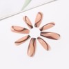 Handcess Coffin Shiny False Nails Brown Line False Nails Long