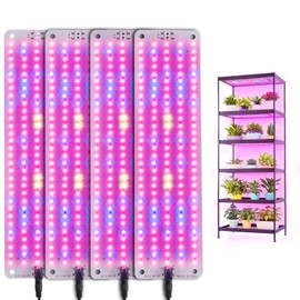 Grow Lights for Indoor Plants Full Spectrum,Plant Lights with Auto Timer 3/6/12H Grow Light for Under Cabinet Plant, 6 Dimmable Levels,600LEDs Grow Lamp Panel for Seed Starting(4P)