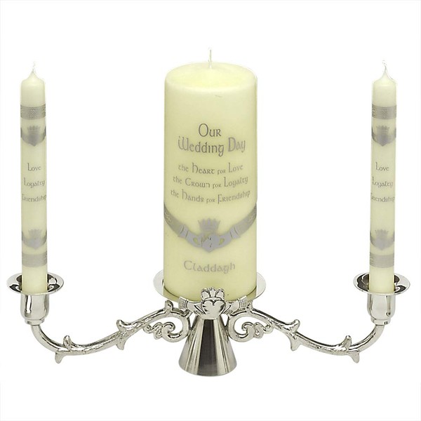 Mullingar Pewter Claddagh Unity Wedding Candlestick