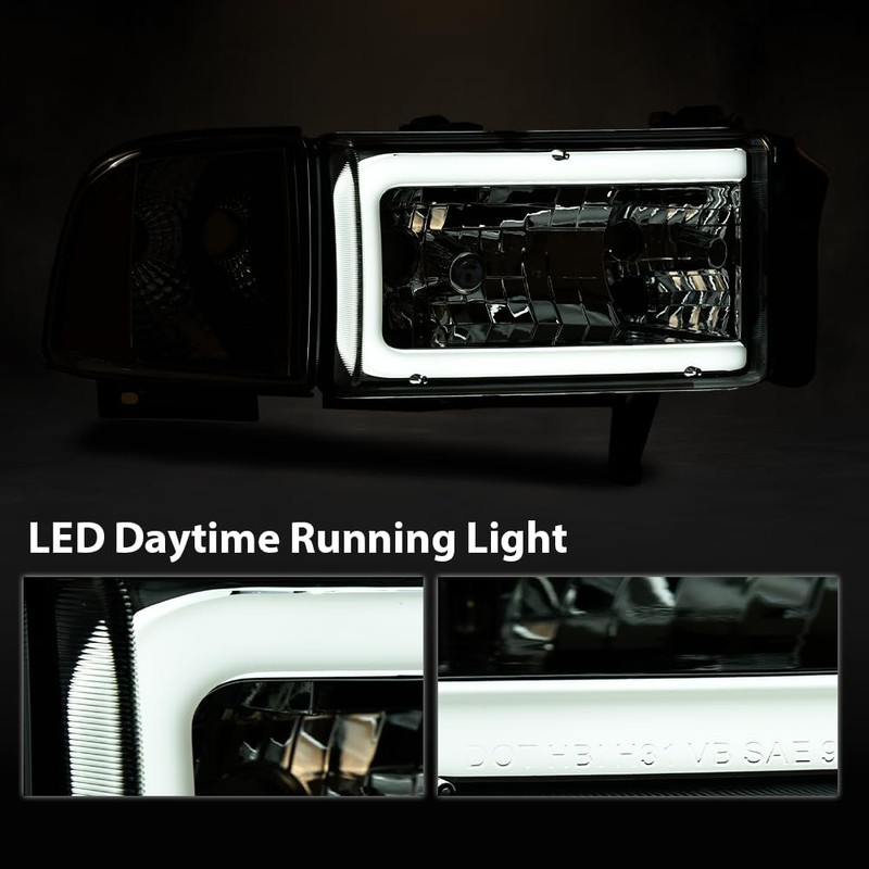 G-PLUS LED Light Bar Headlights w/o Bulbs Compatible with Dodge