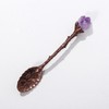 Soulnioi Retro Amethyst Crystal Alloy Metal Coffee Tea Spoon Dessert