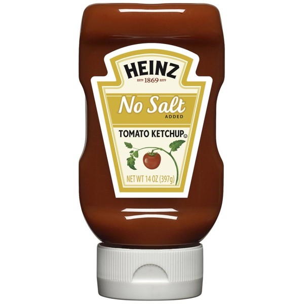 Heinz Tomato Ketchup, No Salt Added, 14 Ounce (Pack of 6)