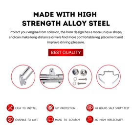 Gamyipp 1.5" Crash Bar Engine Guard Highway Freeway Bar for Harley Davidson Touring Road Glide Road King Street Glide Electra Glide CVO and Trike Models (Fit for 2009-2023 Touring, Chrome)