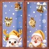 6Pcs Christmas Window Clings Gold Snowman Santa Claus Window Decorations