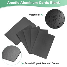 M METERXITY 10-Pack Metal Business Card Blanks, 66x45x0.8mm Aluminum Plate Laser Engraving Printing Metal Plate for DIY/Decorative/Home/Nameplate/Custom Blanks Card [Matte Black]