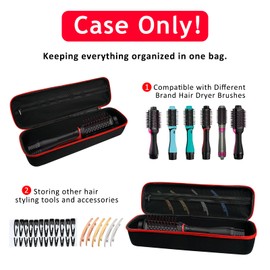 LVKAYCE Hard Carrying Case for Revlon Hair Dryer Brush Original 1.0/Plus 2.0,Portable Travel Storage Bag Compatibility with All Brand Hot Tools Volumizer Hot Air Brush (Red)