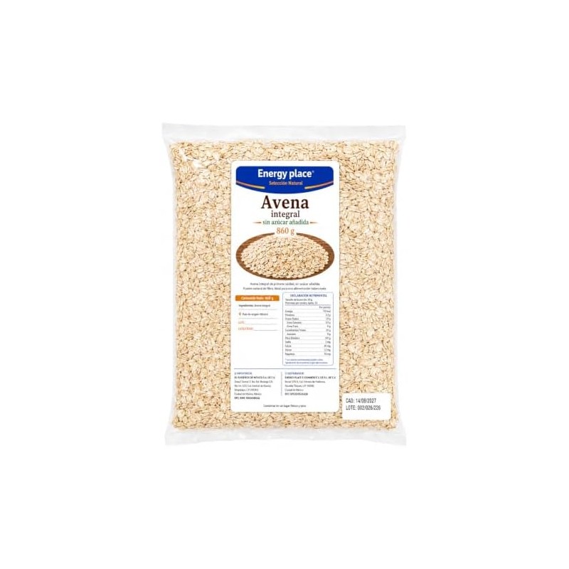 Avena Integral Natural en Hojuelas 860g. Energy Place