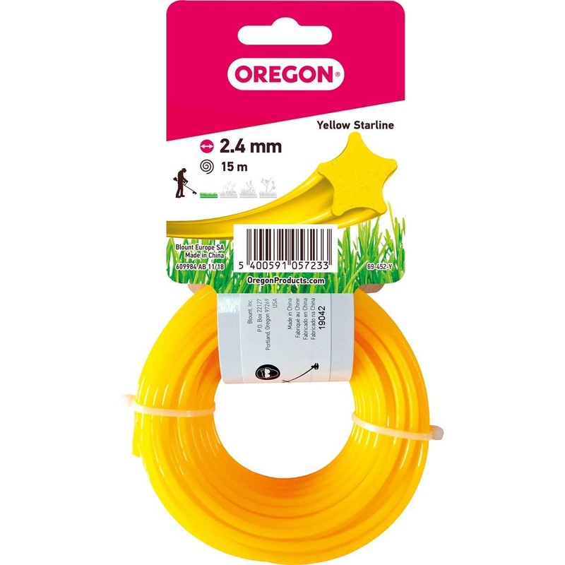 Oregon 69-446-Y Yellow Star Strimmer Line/Wire for Grass Trimmers and