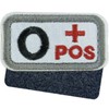 Blood Type Embroidered Velcro Patch White O+