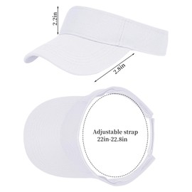 Marrywindix 1 Piece of White Sport Wear Athletic Visor Sun Sports Visor Hat Visor Adjustable Cap for Women and Men (One Size) | Marrywindix