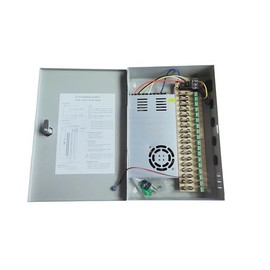 Yuarisx 18 Channel/Port DC 12V 30 Amp Security Camera Power Supply Distribution with Metal Box for Security Cameras, IP Cameras, CCTV DVR Surveillance System