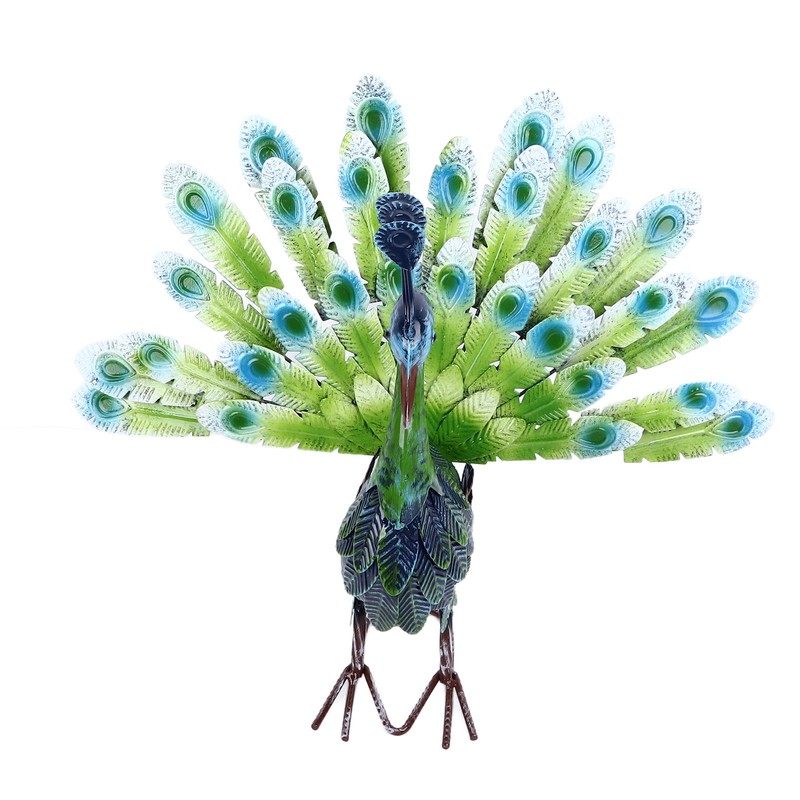 Metal Peacock Statue Realistic Easy DIY Assembly Beautiful Peacock Statue