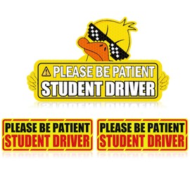 SuperKaKa 3pcs New Driver Magnet for Car Bumper Please Be Patient Student Driver Reflective Sign Automotive Exterior Accessories Student Driver (Yellow Duck)
