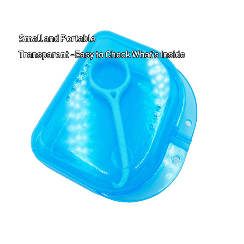 Orthodontic Retainer Case with Vent Holes - Transparent Blue