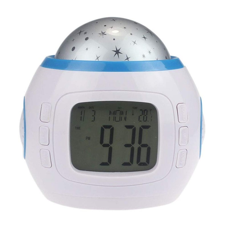 Fine Sky Star Night Light Projector Lamp Bedroom Alarm Clock