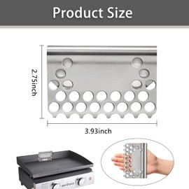 Food Mesh Screen Block Grease Trap for Blackstone Griddles Flat Top, Stainless Steel Grill Grease Gate, Cooking Accessories Fit for All Black Stone Flat Top Griddle