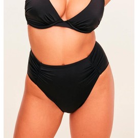 ZOHAMUNG Bestselling Trimmer Curvy Women Pole Dancing Cheeky High Waist Bikini Lift Fold Shorts Bathing Suit Bottom Black