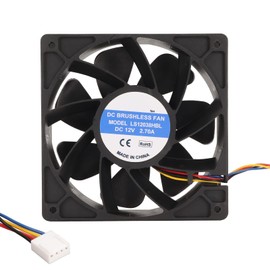 120mm x 120mm x 38mm 4 Pin Fan 6000RPM DC 12V 2.7A Computer Case Fan, FG Brushless PWM Cooling Case Fan for Computer Case