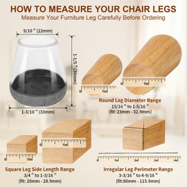 Amrules 36Pcs Round Chair Leg Floor Protectors, Silicone Chair Feet Caps to Protect Tile Floors, Felt Pads Furniture Leg Caps Covers from Scratches and Noise (Darkgrey Edging, Fit: 0.9" - 1.29")