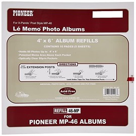 Pioneer Memo Pocket Album Refill 4-Inch by 6-Inch for mp-46 albums, White