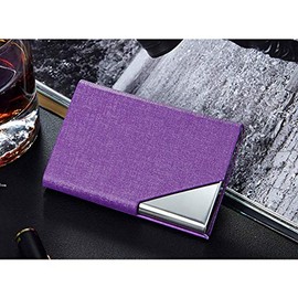 Multi Credit Card Holder Business Card Holder Stainless Steel Lightweight for Men and Women Purple