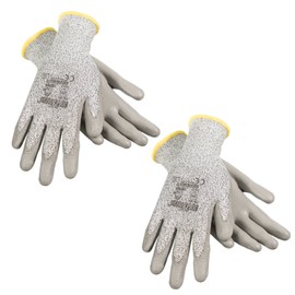 JORESTECH Safety Work Gloves Grey HPPE Knitted Fiber with Polyurethane (PU) Coating EN-388 Level 5 One Pair GD-02 (Size 10-XL)