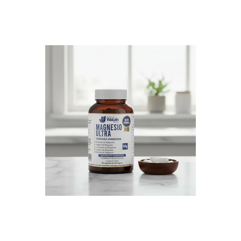 Magnesio Ultra Nutrientes Vidalabs México 60 Cápsulas
