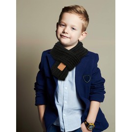 2 Pcs Warm Kids Winter Knit Scarves Child Warm Scarf Neck Warmer for Toddlers Boys Girls