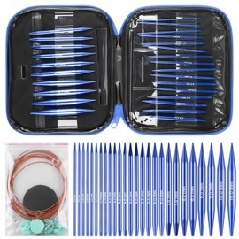 Interchangeable Circular Knitting Needles Set, 3.0-10.0 mm Circular Knitting Needles, 40/60/80/100 cm, Interchangeable Knitting Needles with Bag, Removable Circular Interchangeable Knitting Needles