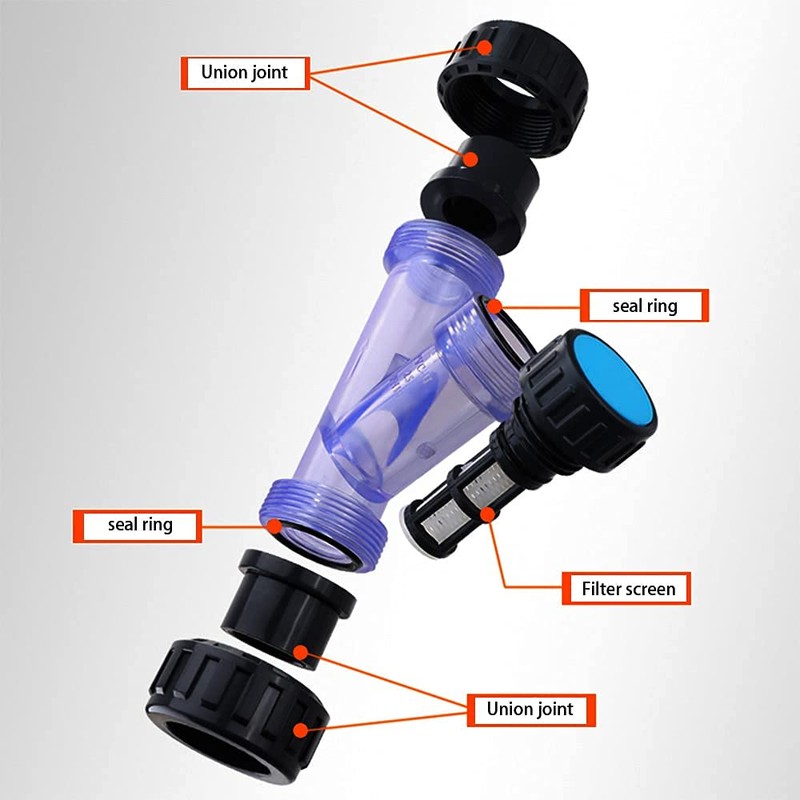 TOMEX 3/4'' Y-Strainer - Clear UPVC Sediment Y-Strainer, True Union,
