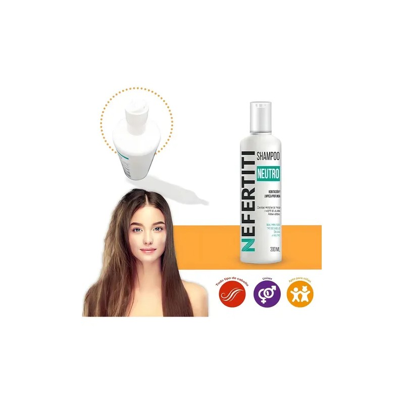 Shampoo Neutro Sin Sal Nefertiti Limpieza Profunda 300ml