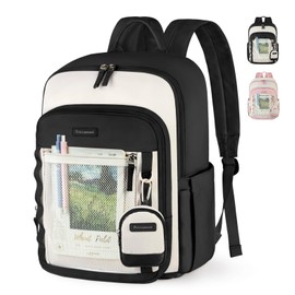 Mochilas para Mujer Impermeable Mochila para Laptop de 15.6 para Mujeres Ligera Mochila para Viajes, Universidad, Negocios, Trabajo, Negro