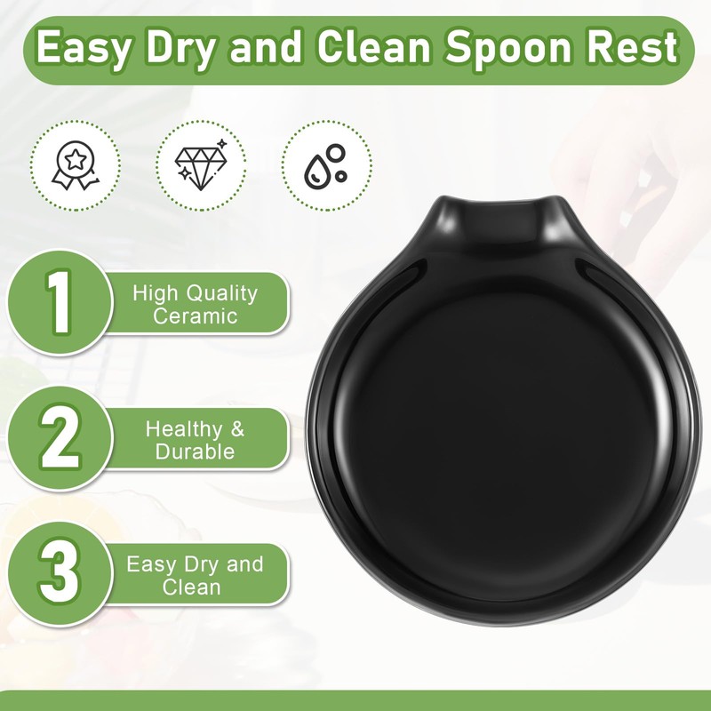 Irenare 8 Pcs Ceramic Spoon Rest for Stove Top 3.74
